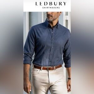 Ledbury Men's Blue Checkered Shirt